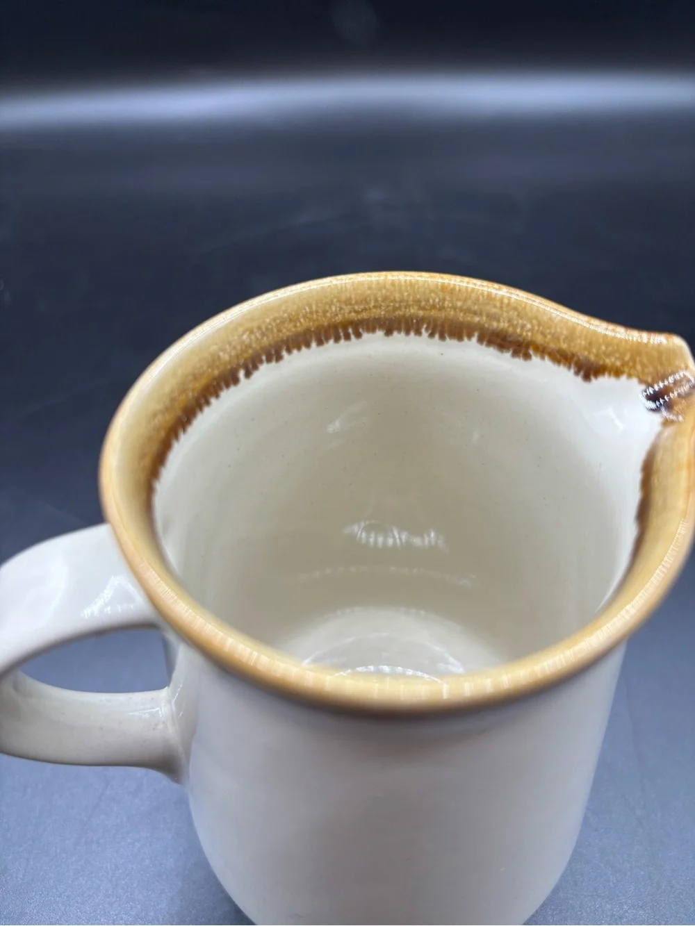 Vintage Ji Stonecrest Korea Creamer Pitcher Coffee Tea Cream Brown Handle Spout